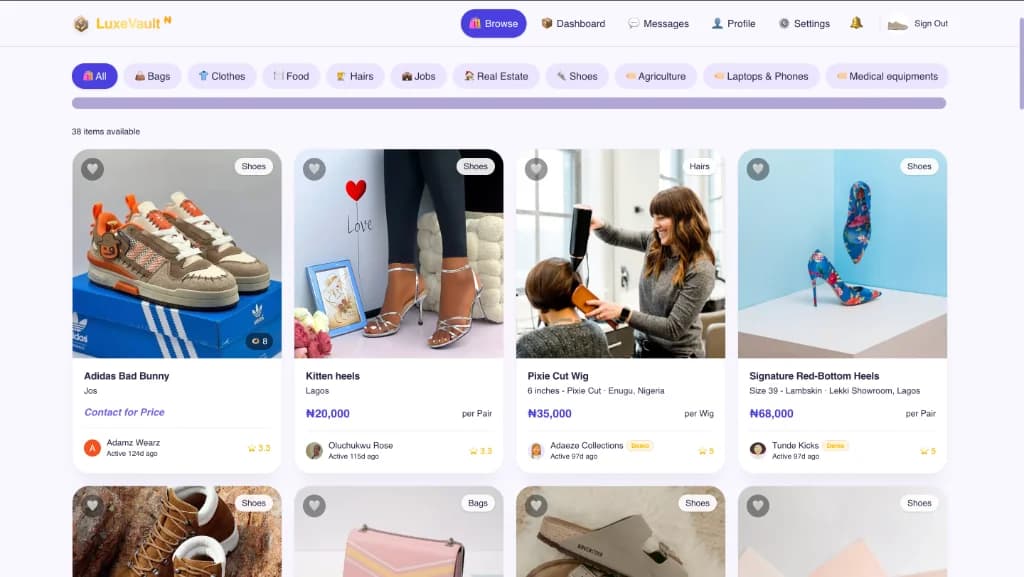 LuxeVault Live Interface